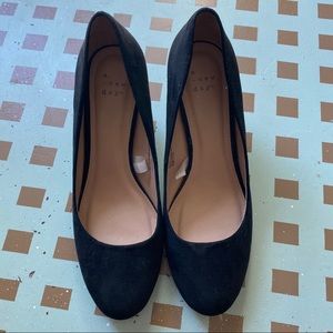 Black Suede-Style Wedges